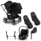 Bugaboo Donkey 5 Duo Stroller 3 In 1 Graphite Midnight Black With Cybex Cloud T Group 0 Car Seat + Isofix Base + Footmuff