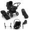 Bugaboo Donkey 5 Mono Stroller 3 In 1 Black Midnight Black With Cybex Cloud T Group 0 Car Seat + Isofix Base + Footmuff