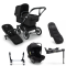 Bugaboo Donkey 5 Mono Stroller 3 In 1 Graphite Midnight Black + Isofix Base + Footmuff