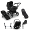 Bugaboo Donkey 5 Mono Stroller 3 In 1 Graphite Midnight Black with Cybex Cloud T Group 0 Car Seat + Isofix Base + Footmuff