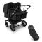 Bugaboo Donkey 5 Twin Stroller 2 In 1 Black Midnight Black + Footmuff