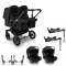 Bugaboo Donkey 5 Tweeling Kinderwagen 3 In 1 Black Midnight Black + Isofix Base