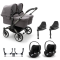 Bugaboo Donkey 5 Twin Pram 3 In 1 Graphite Grey Melange With Two Cybex Cloud T Group 0 Car Seats + Isofix Base