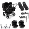 Bugaboo Donkey 5 Twin Stroller 3 In 1 Graphite Midnight Black + Isofix Base + Footmuff
