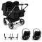 Bugaboo Donkey 5 Twin Stroller 3 In 1 Graphite Midnight Black With Two Cybex Cloud T Group 0 Car Seats