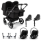 Bugaboo Donkey 5 Twin Stroller 3 In 1 Graphite Midnight Black with Two Cybex Cloud T Group 0 Car Seats + Isofix Base