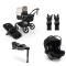 Bugaboo Stroller 3 in 1 Fox 5 Renew Complete Black | Heritage Black Misty White + Bugaboo Group 0 Car Seat Turtle Air by Nuna Black + Rotating Isofix Base 360 + Car Seat adapters