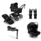 Bugaboo Stroller 3 in 1 Fox 5 Renew Complete Black | Heritage Black + Bugaboo Group 0 Turtle Air by Nuna Black + Rotating Isofix Base 360 + Car Seat Adapters
