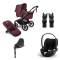Bugaboo Stroller 3 in 1 Fox 5 Renew Complete Black | Dark Cherry + Cybex Car Seat Group 0 Cloud T I Size Sepia Black + Rotatable Base T Black + Car Seat Adapters