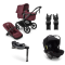 Bugaboo Stroller 3 in 1 Fox 5 Renew Complete Black | Dark Cherry + Bugaboo Group 0 Turtle Air Car Seat by Nuna Black + Rotating Isofix Base 360 + Car Seat Adapters