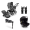 Bugaboo Stroller 3 in 1 Fox 5 Renew Complete Graphite | Moon Grey + Bugaboo Car Seat Group 0 Turtle Air by Nuna Black + Rotating Isofix Base 360 + Car Seat Adapters