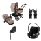 Bugaboo Stroller 3 in 1 Fox 5 Renew Complete Black | Desert Taupe Melange + Cybex Car Seat Group 0 Cloud T I-Size Sepia Black + Turning Base T Black + Car Seat Adapters