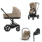 Cybex Priam Stroller 3 In 1 Matt Black Cozy Beige + Isofix base