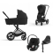 Cybex Priam Stroller 3 In 1 Matt Black Sepia Black + Isofix Base