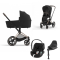 Cybex Priam 3 In 1 Rosegold Sepia Black + Isofix Base