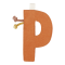 Little Dutch Letter P Orange