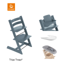 Stokke® High Chair Tripp Trapp® Fjord Blue + Newborn Set™ + Baby Set™ Fjord Blue + Tray™