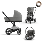 Cybex Priam Kinderwagen 3 In 1 Mirage Grey Dark Grey Style It Yourself Met Cybex Autostoel Cloud T